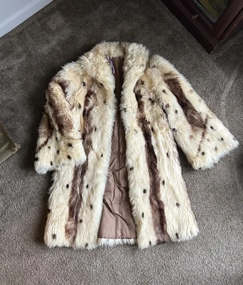 Abrigo de piel de lince manchado/veja cimarrón de colección chaqueta grande de lujo para esposa de la mafia Foto 1 de 4