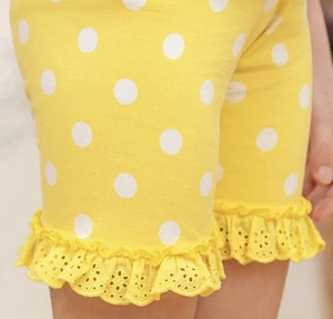 Matilda Jane Girls Oh Sunny Day Shortie Size 8 NWOT Yellow Polka Dots Shorts - Picture 1 of 3
