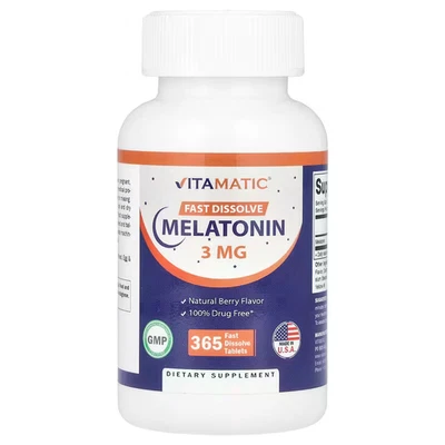 Melatoni,n 3 mg, 365 tabs,Food Supplement, sleep support ENVÍO 48/72H - Image 1 of 2