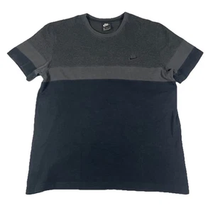 Nike Sportswear Short-Sleeve T-Shirt Gray Black Tonal Block Striped Mens XL - Picture 1 of 15