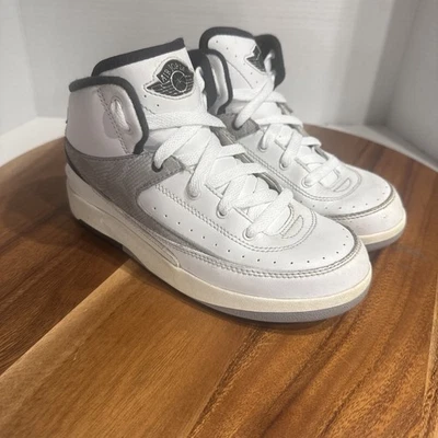 Jordan 2 Zapatos Retro Niños Talla 2Y “Pitón” Blanco Negro Gris Tenis Atléticos Foto 1 de 3