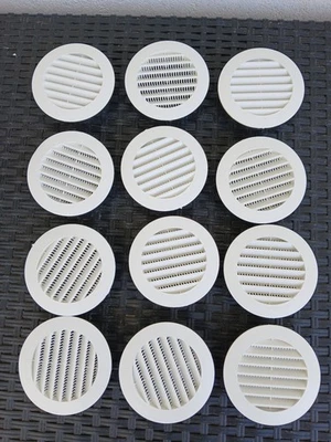 Lotto 12 GRIGLIA AERAZIONE ROTONDA Ø 80 MM BIANCA Muro aria ventilazione - Immagine 1 di 3