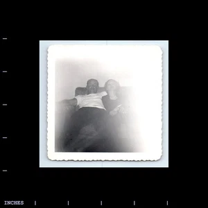 Vintage Square Photo DREAMY GHOST LIGHT AFFECTIONATE MAN WOMAN COUPLE - Picture 1 of 2