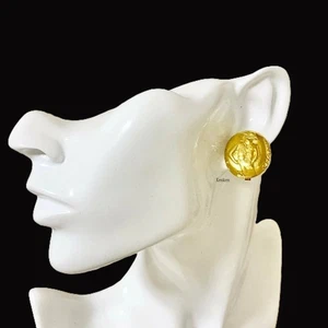 Pendientes CHANEL AUTÉNTICOS Marca de Coco Vintage Oro CC Kenkenjp Medalla Moneda Mademoiselle - Imagen 1 de 4