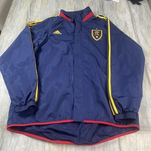 Adidas Real Salt Lake Chaqueta Para Hombres XL Azul Blanco Rojo Chaqueta Fútbol Cremallera Completa - Imagen 1 de 3