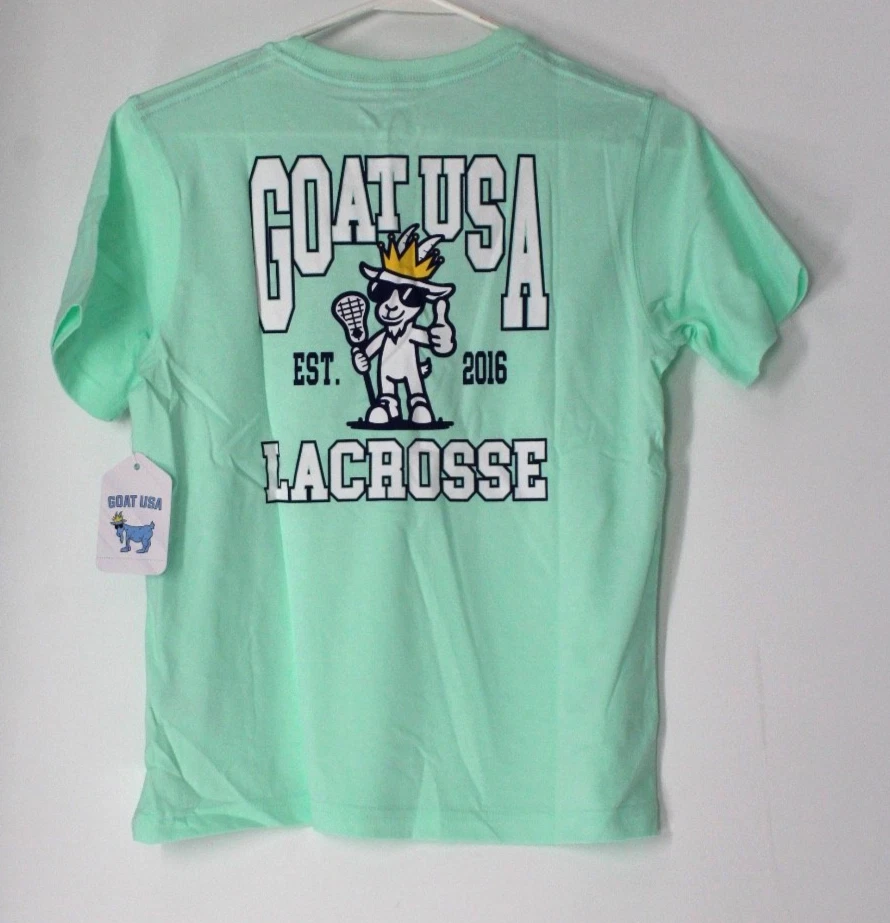 GOAT Lacrosse LaxAction Short Sleeve T Shirt Mint Size-Y Medium NWT  w/sticker - Image 1 of 4