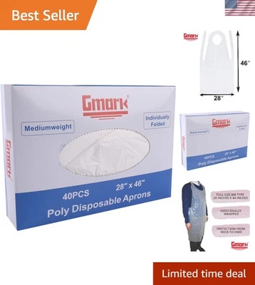 Delantales de polietileno impermeables de peso medio 100 quilates - ideales para manipulación de alimentos y manualidades Foto 1 de 4