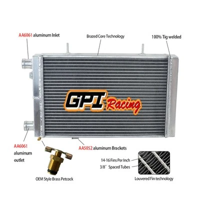 62MM ALUMINUM RADIATOR FIT LOTUS EUROPA COUPE S1 S2 TC 1.5/1.6L 1966-1976 - Image 1 of 4