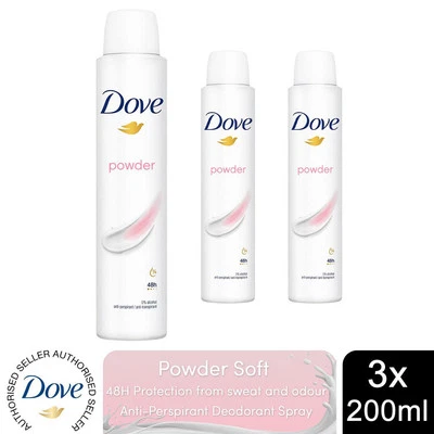 Dove Powder Anti-Perspirant with 48H Sweat Protection Deo for Women 200ml, 3pk - Image 1 of 4