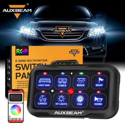 Panel de interruptores Auxbeam RGB 8 velocidades regulable automático + control de aplicación para Honda Civic Foto 1 de 4