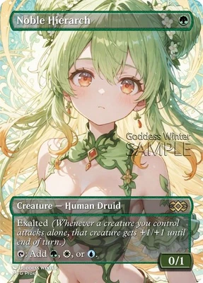 MTG - Noble Hierarch - Fanart Borderless Style - EDH / Playtest - Image 1 of 3