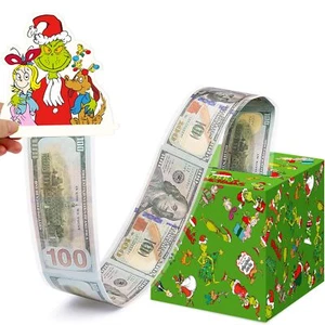 Christmas Money Box for Cash Gift Pull Surprise Money Holder Cash Gift with 3... - Picture 1 of 6