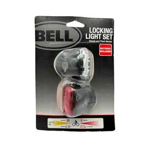 Klingel Fahrradlichtset mit Scheinwerfer und Rücklicht, Batterien inklusive - Bild 1 von 2