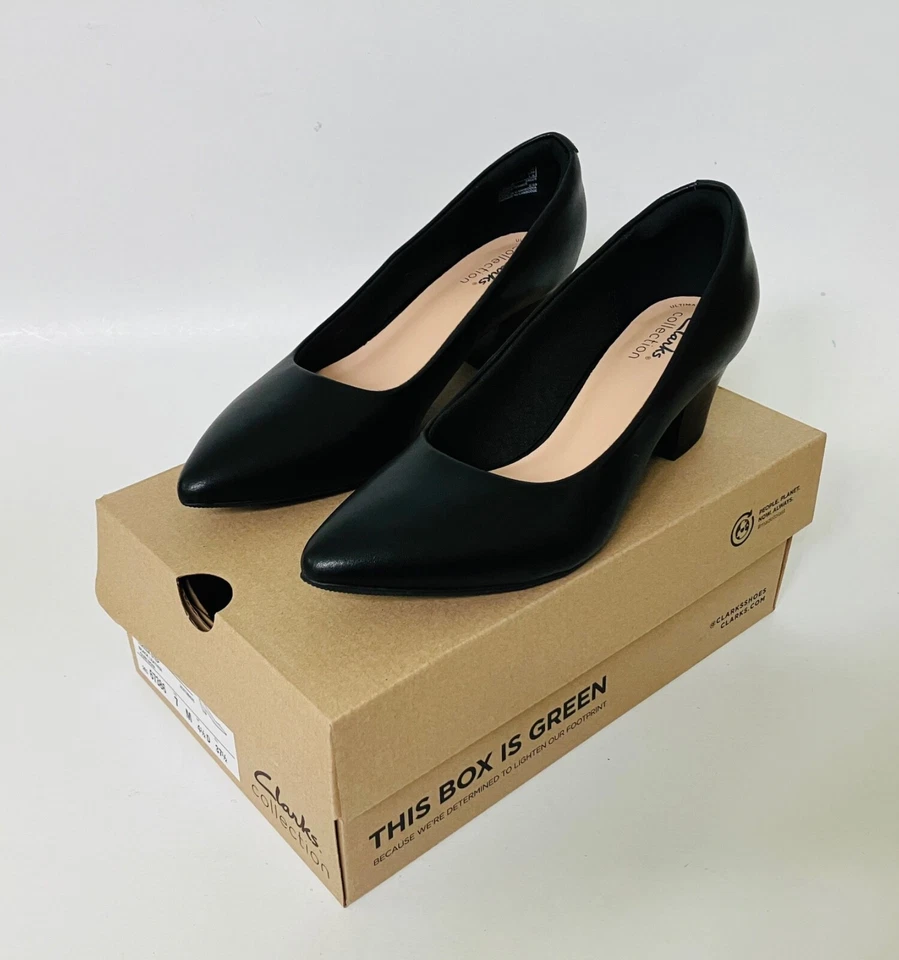 Women's Clarks Teresa Step Pump 26167386 BlackLeather Size 7 M