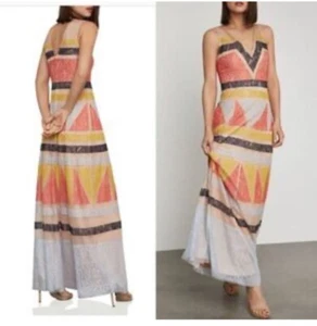 bcbg maxazria dress 10 Maxi Boho Lace Multicolor - Picture 1 of 10