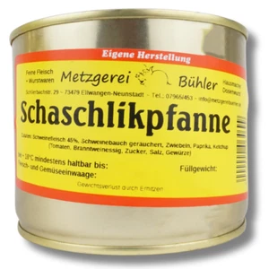 Schaschlikpfanne Fertiggericht 800g direkt aus der Metzgerei Bühler - Bild 1 von 4