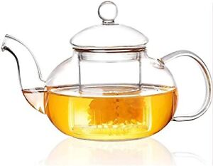 Small Glass Teapot with InfuserTea Pot Stovetop Safe Blooming and Loose Leaf