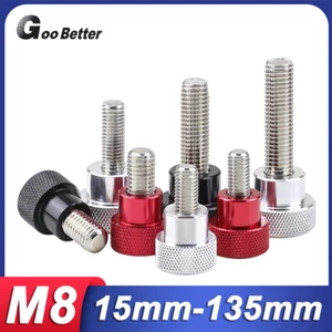 M8 Knurled Thumb Screw Aluminum & Stainless Steel Hand Grip Knob Head Bolt - Picture 1 of 14