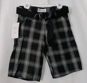 TAGS Craft & Flow BIG BOY Plaid Black With Belt Attached Short Sz.8 /Small - Picture 1 of 7