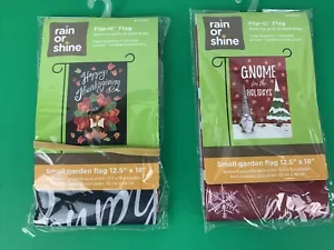 Neu Menge 2 Thanksgiving & Weihnachten 12,5" x 18" Garten Flaggen Regen oder Glanz - Bild 1 von 5