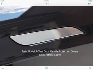 Tesla Model S / X / 3 / Y Clear Door Handle Protection Covers (Set of 4) - Picture 1 of 4