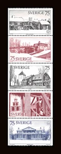  Sweden 1975 - Architectural Heritage Year - Strip of 5 - MNH** Very Fine++ - Picture 1 of 1