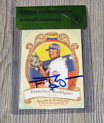 TARJETA DE FRANCISCO RODRÍGUEZ FIRMADA AUTO'D 2009 TOPPS ALLEN & GINTER CERTIFICADO DE AUTENTICIDAD BAJO METS Foto 1 de 2
