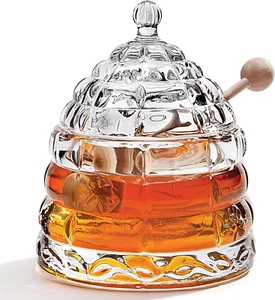 STUDIO SILVERSMITHS Crystal Honey Jar, Beehive Honey Dish Unique beehive - Picture 1 of 12