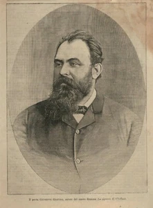 STAMPA ANTICA  ORIGINALE DEL 1891: OVALE DI GIUSEPPE GIACOSA - Foto 1 di 1