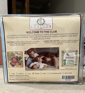 LUXCLUB 6 PS AQUA QUEEN SHEET SET 4X PILLOW CASES POCKETS BAMBOO COLLECTION NIB - Picture 1 of 5