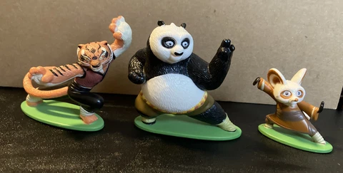 Kung Fu Panda Dreamworks lot of 3 pvc figures Cake Toppers Cover