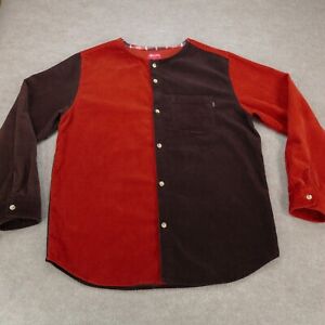Supreme Corduroy Button Up Shirt Mens XL Band Collar Long Sleeve