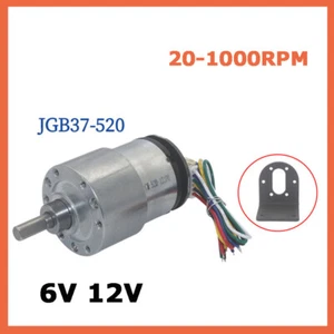 Getriebemotor Elektromotor DC6V 12V Metall Getriebe Motor 20-1000RPM JGB37-520 - Bild 1 von 8