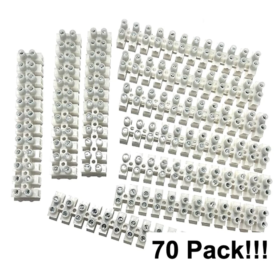 12 Position 24 Contact Terminal Block 30 Amp 300V HVAC Panel Mount ES1200/12DSFB - Image 1 of 1