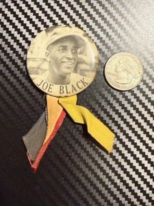 VINTAGE 1950s JOE BLACK Brooklyn Dodgers PM 10 Pin w/Ribbon EX Condition 1 1/2" - Picture 1 of 1