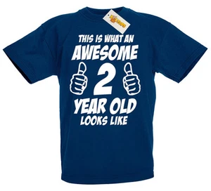This Is Awesome 2 Year Old, 2nd Birthday Gift ideas T-Shirt For 2 Year Old Boys - Picture 1 of 3