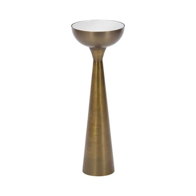 Chandon Mid-Century Sophisticated Drink Table; 8 x 8 x 23; Antique Brass; Gla... - Image 1 of 4