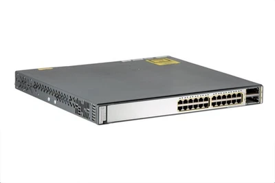 Cisco 3750 Series 24 Port PoE Switch, WS-C3750E-24PD-S - Lifetime Warranty - Image 1 of 4