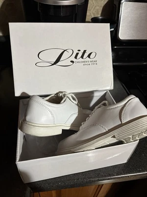 Lito’s Kids Communion White Dress Shoes Size 13 - Image 1 of 4