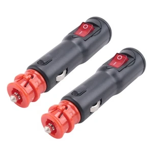 2X (2 sztuki Adapter Złącze 12V Wtyczka samochodowa z bezpiecznikiem i przełącznikiem 5759 - Zdjęcie 1 z 7