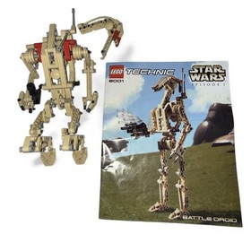 VTG LEGO STAR WARS TECHNIC 8001 BATTLE DROID ALMOST COMPLETE W/ MANUAL AS-IS