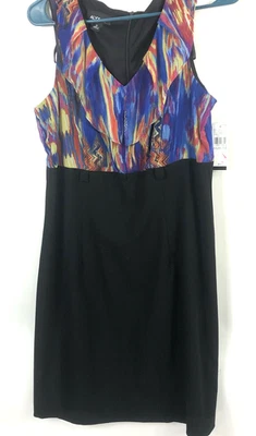 ALYX платье v-образным вырезом многоцветный на верхней черный низ платье-футляр без рукавов молнии 12 - Изображение 1 из 4