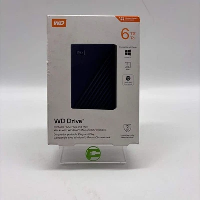 New Western Digital WD Portable Drive 6TB USB A HDD WDBRBU0060BBL-WEWM - Image 1 of 4