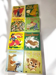 Vintage Lot of 8 Whitman Fuzzy Wuzzy Books – 1950s–60s – Rare Titles –Soft Touch - Picture 1 of 9
