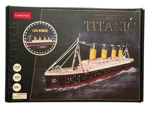 Cubic Fun 3D Puzzles of Titanic With LED Inside 266pcs 3D Puzzle - New/Box Open - Picture 1 of 9