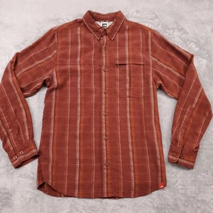 The North Face Shirt Mens Small Red Orange Modal Button Down Outdoor Hiking - Picture 1 of 12