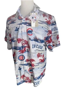 Tommy Bahama Chicago Cubs Large Button Down Hawaiian Shirt New With Tags NWT - Picture 1 of 6
