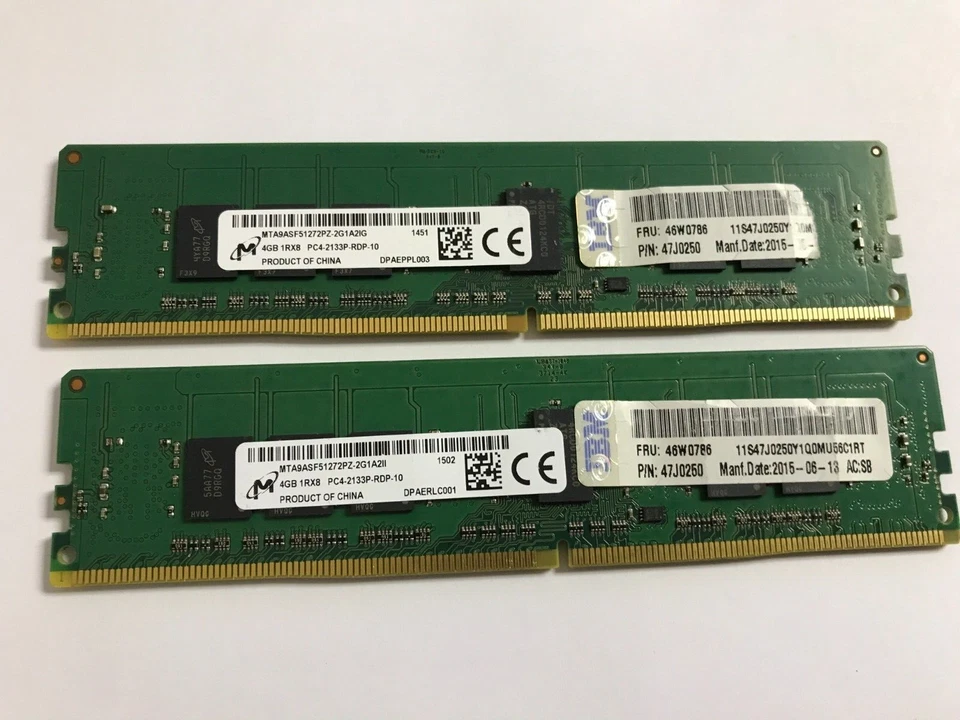 Kit de RAM de servidor ECC de 8 GB (2x4 GB) Micron 2133 MHZ PC4-2133P MTA9ASF51272PZ Foto 1 de 1