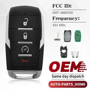 Smart Remote Flip Key Fob for 2019 2020 2021-2024 Ram 1500 OHT-4882056 68442907 - Picture 1 of 7