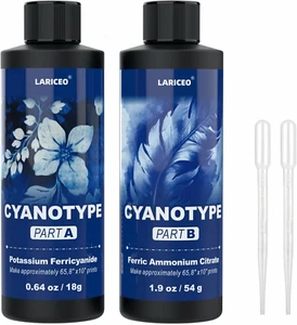 Kit sensibilizador cianotipo 16 oz con 2 goteros, productos químicos cianotipo fáciles de almacenar - Imagen 1 de 12
